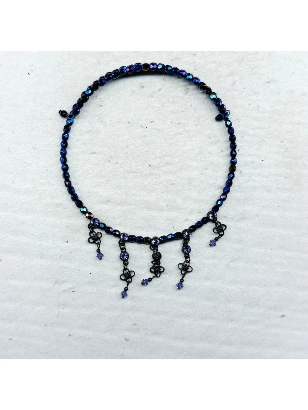 5336mc. Glass Black Choker Y2K